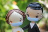 Picture of Quarantine wedding cake topper, custom wedding clay figurine