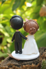 Picture of Quarantine wedding cake topper, custom wedding clay figurine