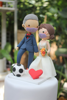 Picture of Quarantine wedding cake topper, Soccer fan wedding cake topper