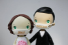 Picture of Bride and Groom with mask wedding cake topper, Quarantine wedding cake topper