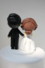 Picture of Bride and Groom with mask wedding cake topper, Quarantine wedding cake topper