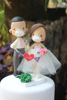 Picture of Quarantine wedding cake topper, Irish wedding bride & groom topper