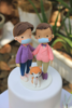 Picture of Quarantine wedding cake topper, Gay wedding cake topper with dog