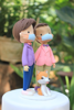 Picture of Quarantine wedding cake topper, Gay wedding cake topper with dog