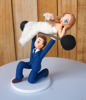 Picture of Hilarious wedding cake topper, Weight lifting wedding cake topper