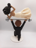 Picture of Weight lifting wedding cake topper, Fitness bride and groom cake topper, Crossfit wedding topper