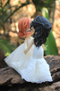 Picture of Lesbian wedding cake topper, Kissing bride & bride topper