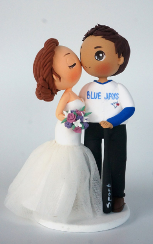 Picture of Toronto Blue Jays wedding cake topper, Baseball fan wedding cake topper