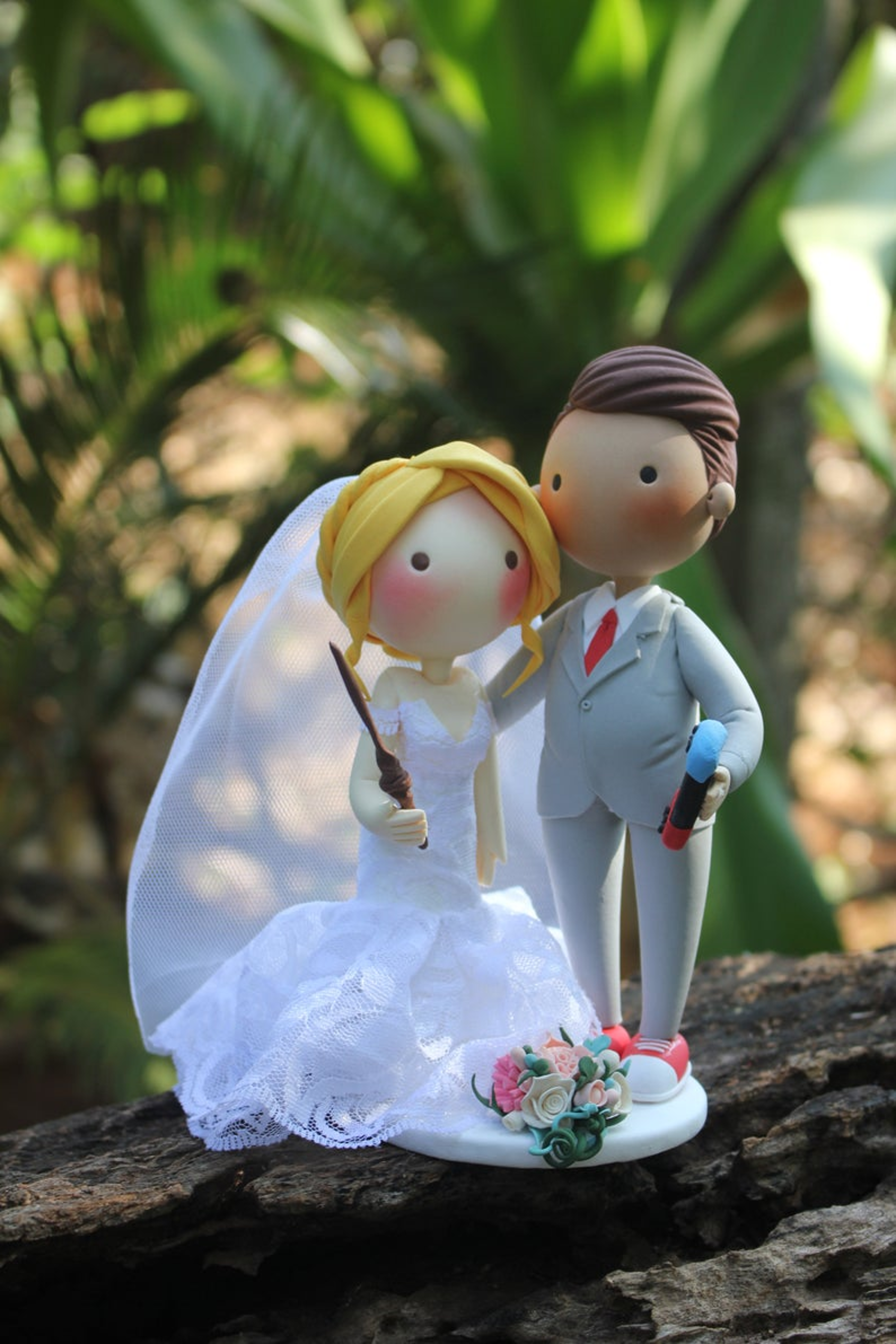 Picture of Wedding cake topper, Magical bride and Gamer groom