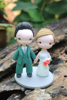 Picture of Classic green wedding cake topper