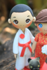 Picture of Japanese & Chinese wedding cake topper, Japanese Aikido groom, Traditional Chinese bride