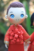 Picture of Chinese wedding cake topper, Chinese traditional wedding dress clay miniature