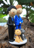 Picture of Gay wedding cake topper with pet