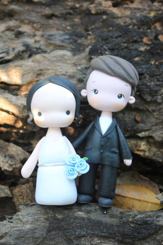 Picture of Baby blue wedding cake topper