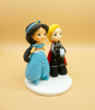 Picture of Jasmine and Thor wedding cake topper, Disney fan wedding