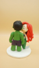 Picture of Hulk and Mermaid wedding cake topper figurine