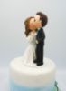 Picture of Cheek Kissing wedding cake topper, Bride kiss groom clay figurine