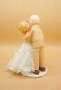 Picture of Kissing Bride & Groom Wedding Cake Topper with Dog 