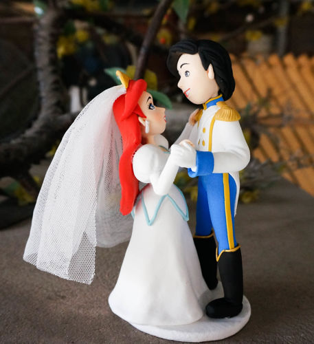 Picture of Personalized wedding cake topper, Mermaid Wedding Cake Topper
