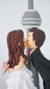 Picture of CN Tower wedding cake topper, Custom Kissing bride & groom with CN tower clay figurine