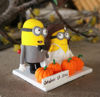 Picture of Autumn Wedding cake topper, Minion Bride & groom