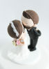 Picture of Nerdy Wedding Cake Topper, Bookworm bride & groom cake topper