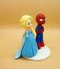 Picture of Elsa and Spiderman Wedding Cake Topper