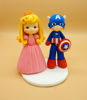 Picture of Princess Peach and Captain America Wedding Cake Topper