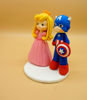 Picture of Princess Peach and Captain America Wedding Cake Topper