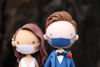 Picture of Beautiful blue wedding clay figurine, Personalized bride & groom wedding cake topper