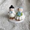 Picture of Snowman wedding cake topper, Skiing wedding cake topper