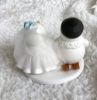 Picture of Snowman wedding cake topper, Skiing wedding cake topper