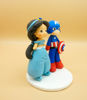 Picture of Princess Jasmine and Captain America Wedding Cake Topper