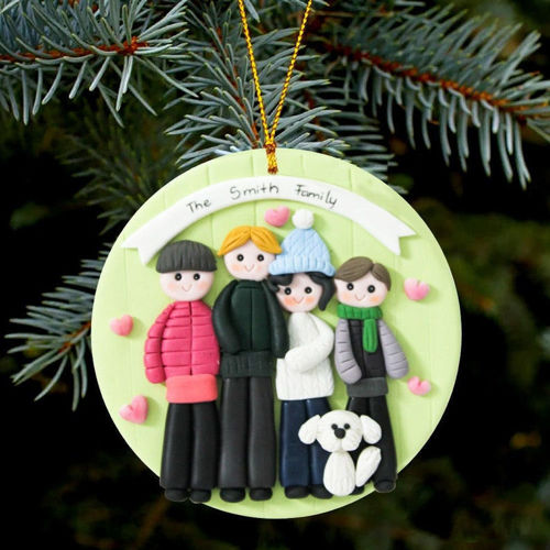 Picture of Family Christmas ornament personalized, Custom Christmas Ornament