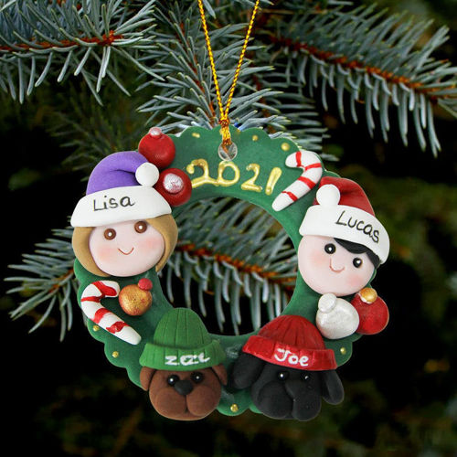Picture of Couple Ornament with Dog Personalized, Dog Ornament