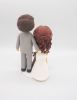 Picture of Elegant Bride & Groom Wedding Cake Topper, Custom Wedding Clay Doll with Adorable Dogs, Mother Day Gift for Dog Mama