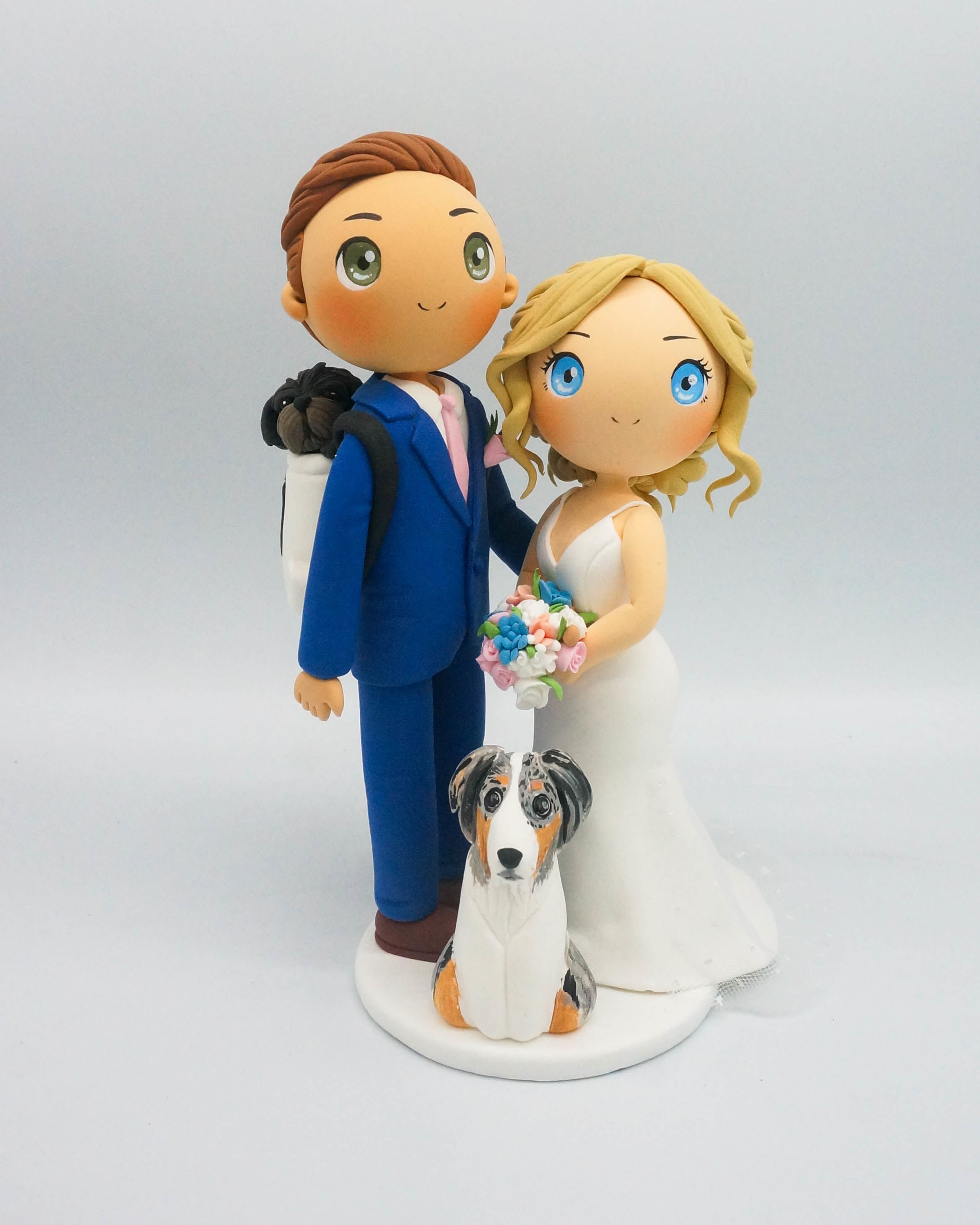 Picture of Hiking Wedding Cake Topper with dog