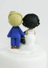 Picture of Bride & groom with a dog, lavender wedding cake topper