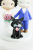 Picture of Bride & groom with a dog, lavender wedding cake topper