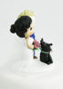 Picture of Bride & groom with a dog, lavender wedding cake topper