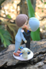Picture of Groom groom wedding cake topper with dog - clearance