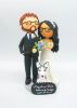 Picture of Forever & Always wedding cake topper, bride & groom with a husky topper, lilac wedding theme