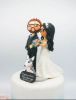 Picture of Forever & Always wedding cake topper, bride & groom with a husky topper, lilac wedding theme