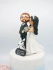 Picture of Forever & Always wedding cake topper, bride & groom with a husky topper, lilac wedding theme