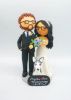 Picture of Forever & Always wedding cake topper, bride & groom with a husky topper, lilac wedding theme