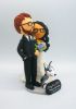 Picture of Forever & Always wedding cake topper, bride & groom with a husky topper, lilac wedding theme