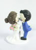 Picture of Wedding cake topper with cat, Bride & groom with kitty topper