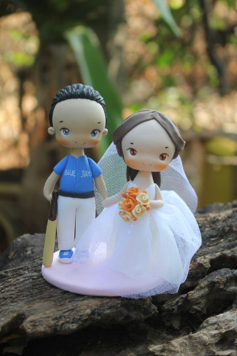 Picture of Baseball wedding cake topper,  Blue Jays wedding topper - CLEARANCE