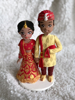 Picture of Indian wedding cake topper, Ethnic wedding clay figure - CLEARANCE
