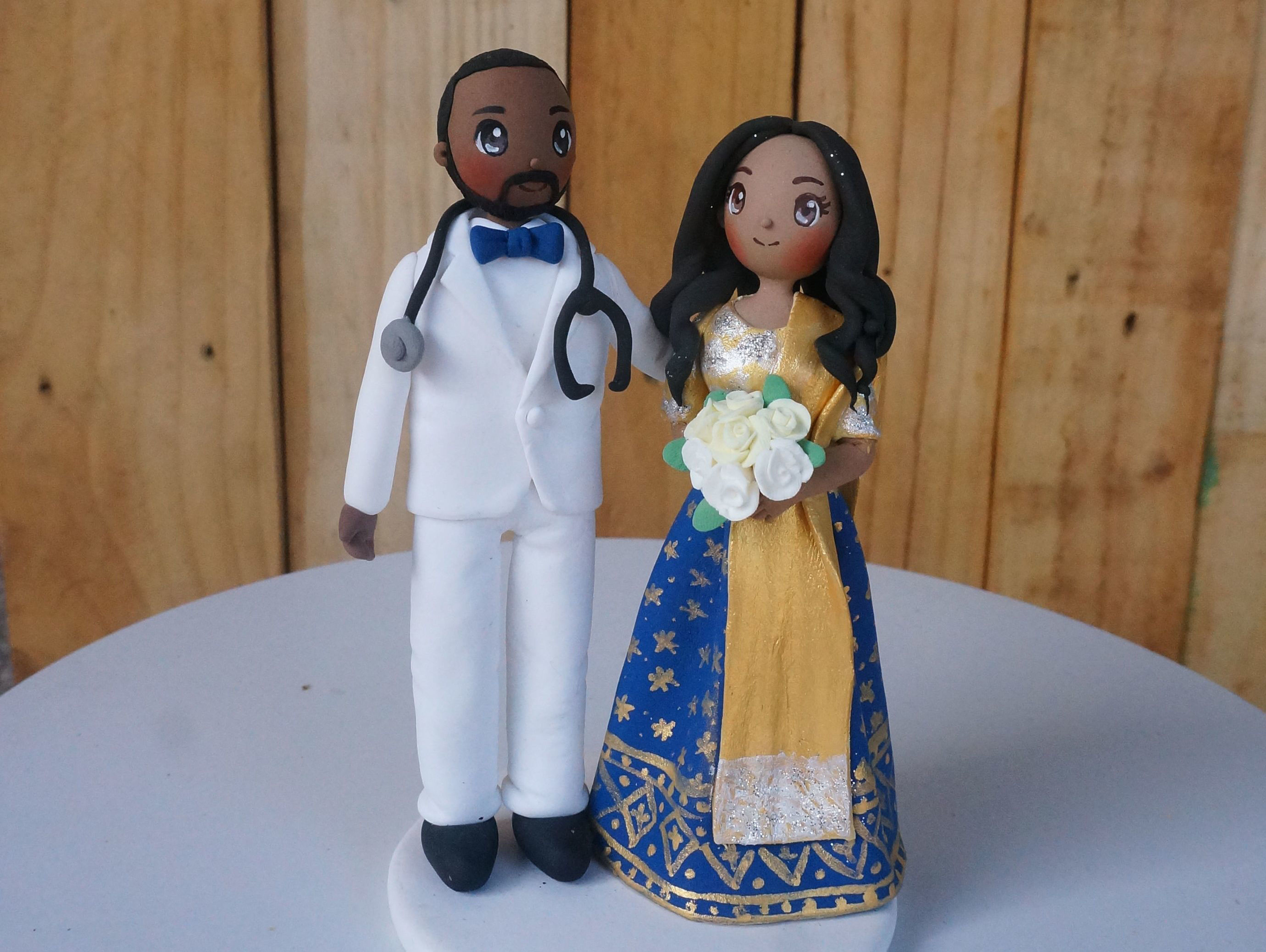 Picture of Doctor Wedding Cake Topper, Indian wedding topper - CLEARANCE